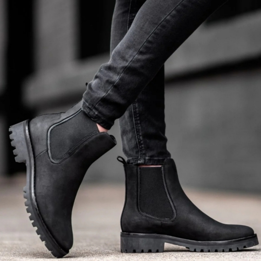 Thursday Boot Co Legend Chelsea Boot Matte Leather Lug Sole Black 6.5